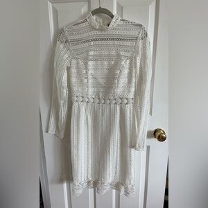 White Lace Bardot Dress